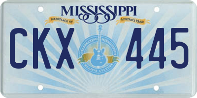 MS license plate CKX445