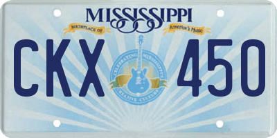 MS license plate CKX450