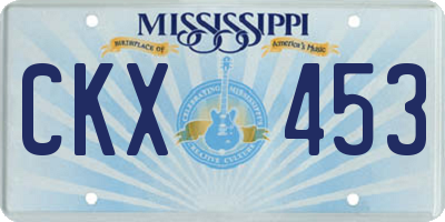 MS license plate CKX453
