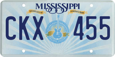 MS license plate CKX455
