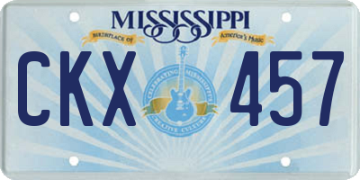 MS license plate CKX457