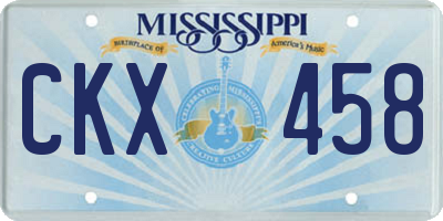 MS license plate CKX458