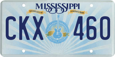 MS license plate CKX460