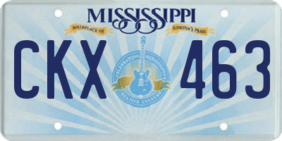 MS license plate CKX463