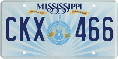 MS license plate CKX466