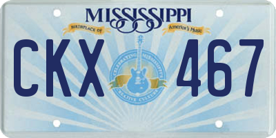 MS license plate CKX467