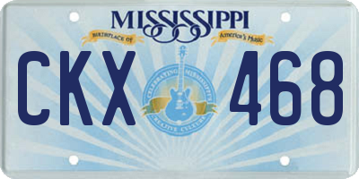 MS license plate CKX468