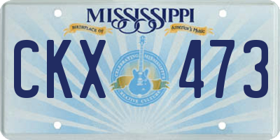 MS license plate CKX473