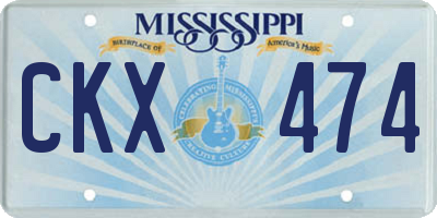 MS license plate CKX474