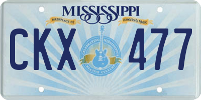 MS license plate CKX477