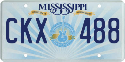 MS license plate CKX488