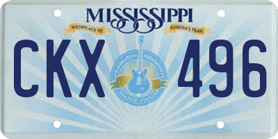 MS license plate CKX496
