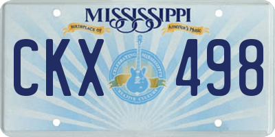 MS license plate CKX498