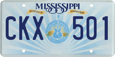 MS license plate CKX501