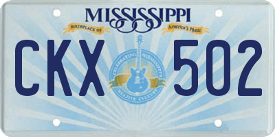 MS license plate CKX502