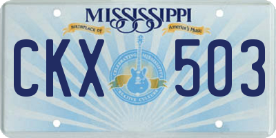 MS license plate CKX503