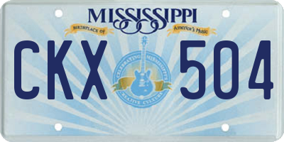 MS license plate CKX504