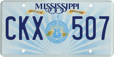 MS license plate CKX507