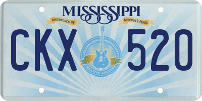 MS license plate CKX520