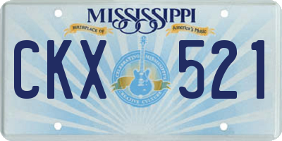 MS license plate CKX521