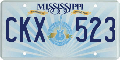 MS license plate CKX523