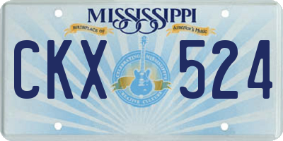 MS license plate CKX524