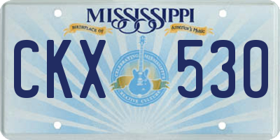 MS license plate CKX530