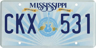 MS license plate CKX531
