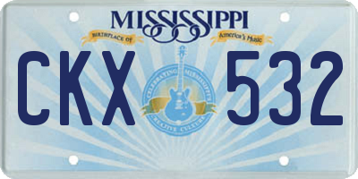 MS license plate CKX532