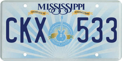 MS license plate CKX533
