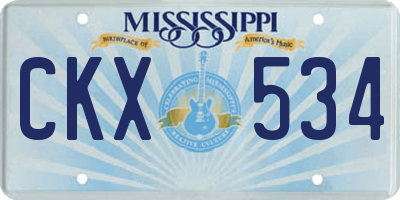 MS license plate CKX534