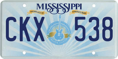 MS license plate CKX538