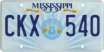 MS license plate CKX540