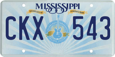 MS license plate CKX543
