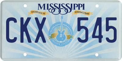 MS license plate CKX545