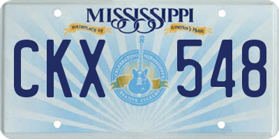 MS license plate CKX548
