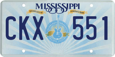 MS license plate CKX551