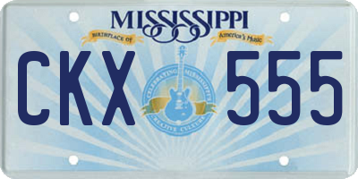 MS license plate CKX555