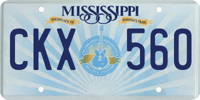 MS license plate CKX560