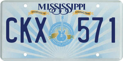 MS license plate CKX571