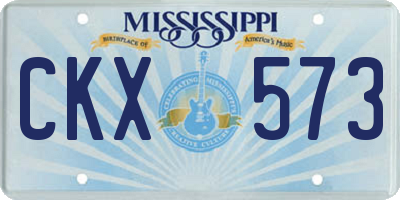 MS license plate CKX573
