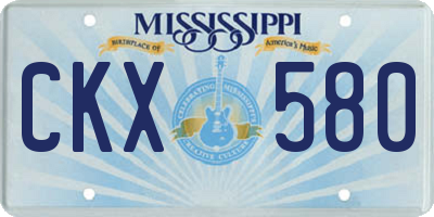 MS license plate CKX580
