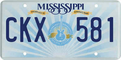 MS license plate CKX581