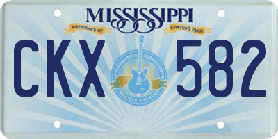 MS license plate CKX582