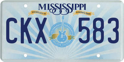 MS license plate CKX583