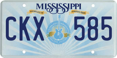 MS license plate CKX585