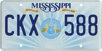 MS license plate CKX588