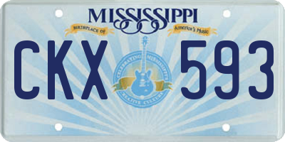MS license plate CKX593
