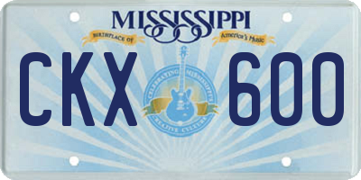 MS license plate CKX600