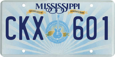 MS license plate CKX601